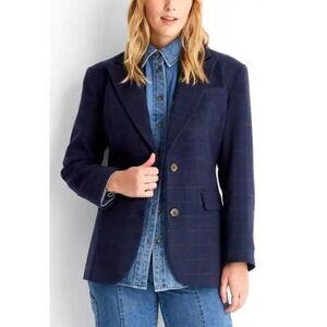 Future Collective x Reese Blutstein Target Navy Windowpane Blazer M
